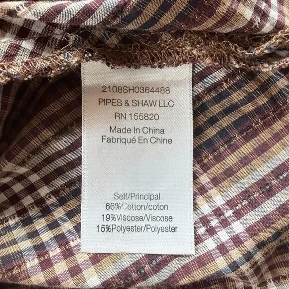 NWOT Veronica Beard Isabel Plaid Button Back Tie Cuff Blouse in Brown Size 2 - Picture 10 of 14